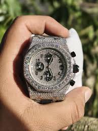 Moissanite watch on wrist